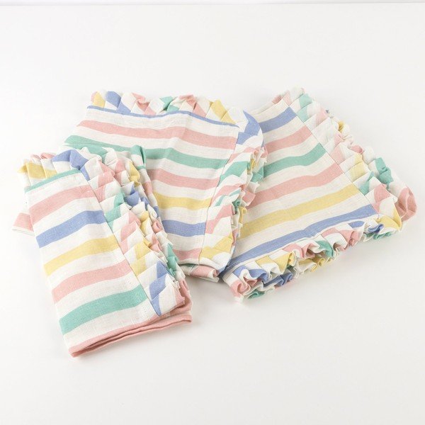 Serwetki zestaw 4 szt. lniane Multi Stripe – Meri Meri-image-1