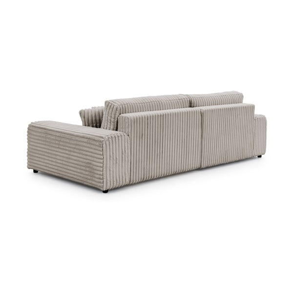 Jasnoszary sztruksowy rozkładany narożnik ze schowkiem (lewostronny) Sarina – Ropez-image-3