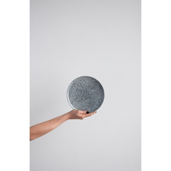 Biało-czarny kamionkowy mały talerz ÅOOMI Mess, ø 20 cm-image-2