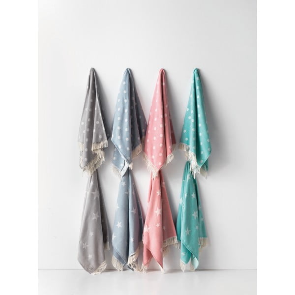 Pastelowoniebieski pled z domieszką bawełny Euromant Stars 140x180 cm-image-2