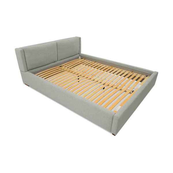 Szare tapicerowane łóżko dwuosobowe ze stelażem 140x200 cm Dreamer – Scandic-image-4