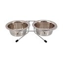 Zestaw misek ze stojakiem dla psów ze stali nierdzewnej ø 13 cm  Dog Fantasy – Plaček Pet Products
