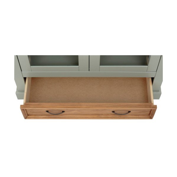 Jasnozielona witryna z litego drewna sosnowego 100x120 cm Selma – Støraa-image-4