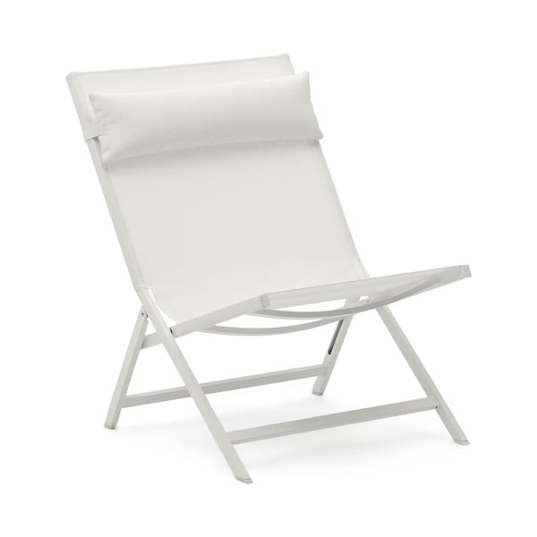 Biały metalowy fotel ogrodowy Canutells – Kave Home