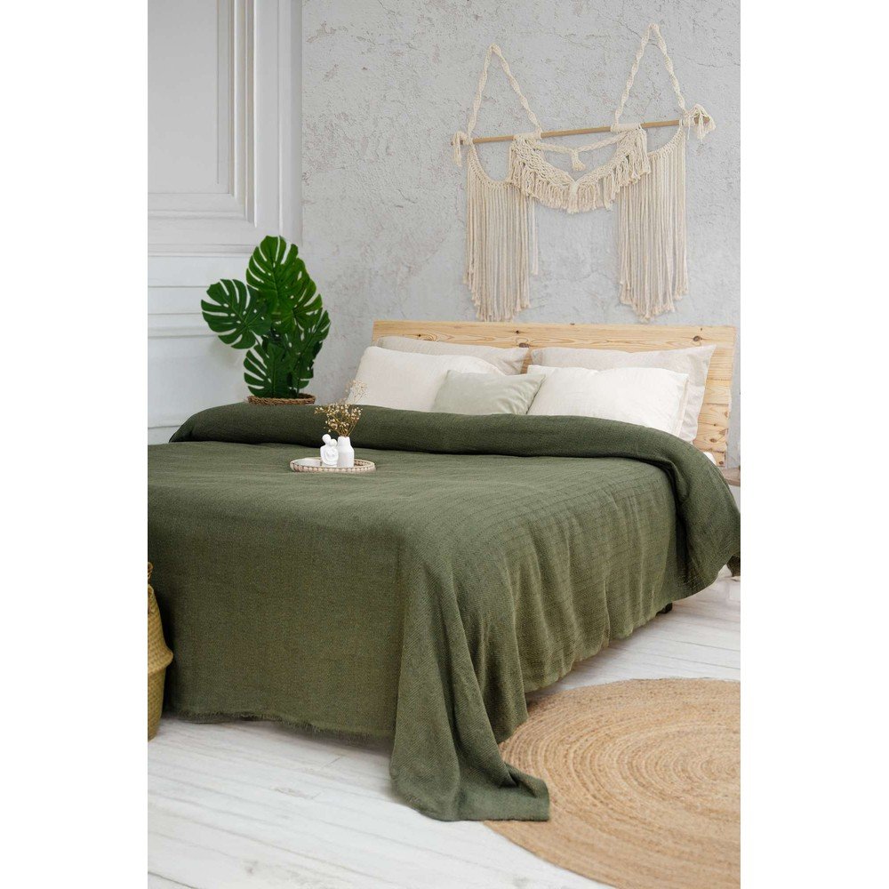 Narzuta w kolorze khaki 240x220 cm Marla  – Mijolnir