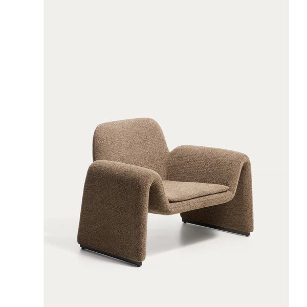 Brązowy fotel z tkaniny szenilowej Melvia – Kave Home