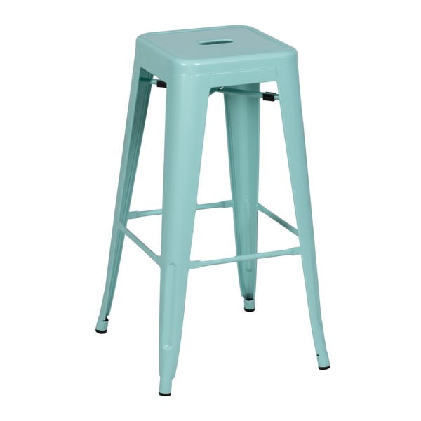 Turkusowe metalowe hokery zestaw 2 szt. (wysokość siedziska 76,5 cm) – Ixia
