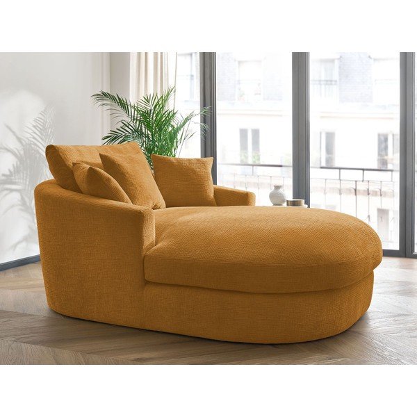 Żółty fotel z tkaniny szenilowej Belem – Bobochic Paris-image-1