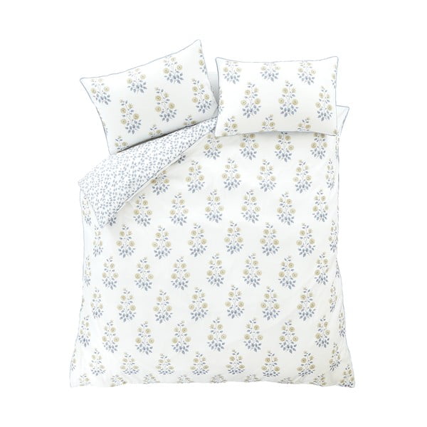 Biała adamaszkowa pościel dwuosobowa 230x220 cm Eloise Floral – Bianca