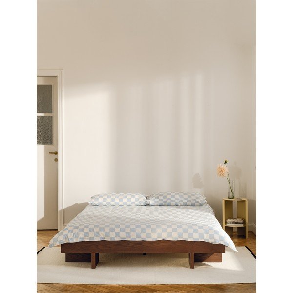 Brązowe łóżko dwuosobowe z płyty MDF w dekorze jesionu bez zagłówka ze stelażem 160x200 cm Kito – noo.ma-image-1