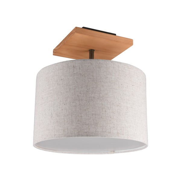 Jasnoszara lampa sufitowa z tekstylnym kloszem Elmau – Trio