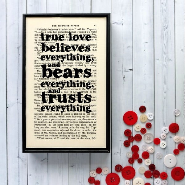 Plakat w
  drewnianej ramie Dickens True Love