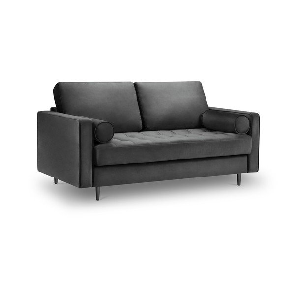 Ciemnoszara aksamitna sofa Milo Casa Santo, 174 cm-image-3