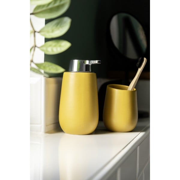Żółty ceramiczny kubek na szczoteczki do zębów Badi – Wenko-image-2