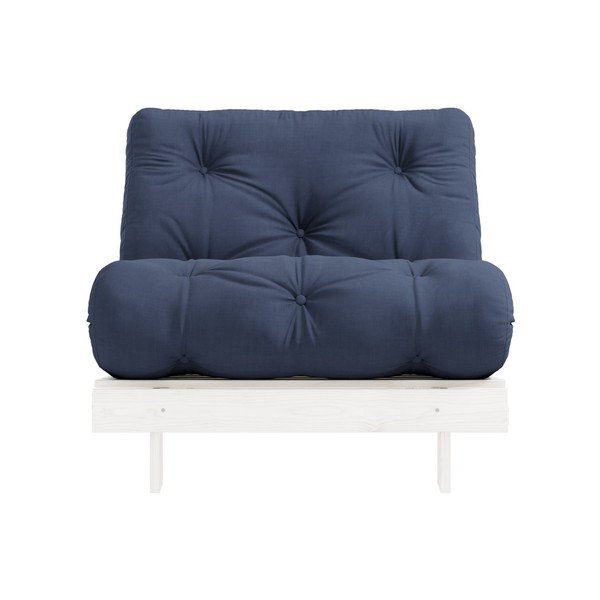 Fotel rozkładany z niebieskim obiciem Karup Design Roots White/Navy-image-1