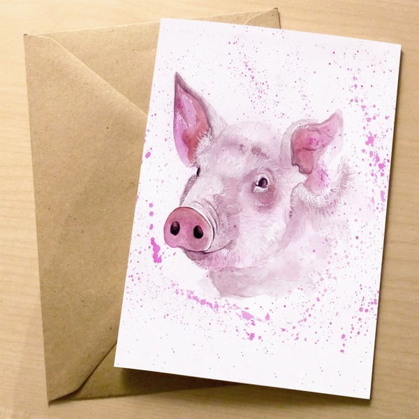 Kartka okolicznościowa Wraptious Splatter Pig