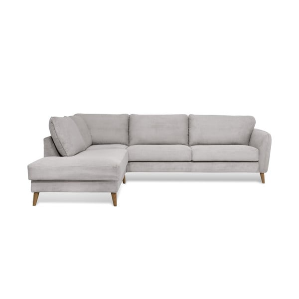 Jasnoszary sztruksowy narożnik (lewostronny) Paris – Scandic