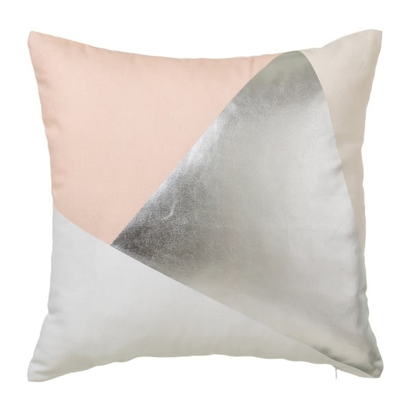 Różowo-szara poduszka z bawełny Unimasa, 45x45 cm