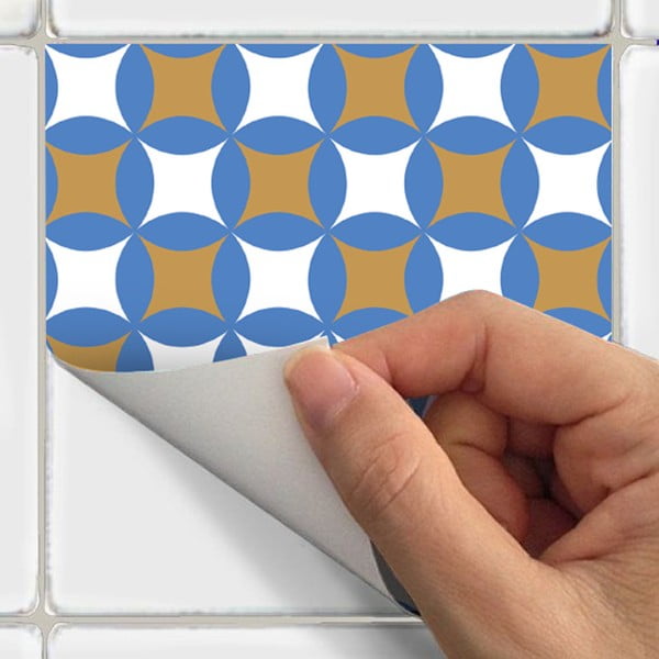 Zestaw 24 samoprzylepnych naklejek Ambiance Azulejos Ornaments Mosaic, 10x10 cm-image-3