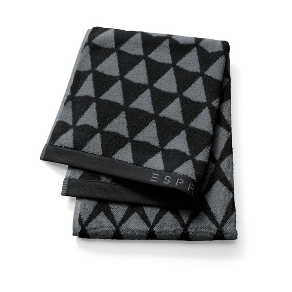 Czarny wzorzysty ręcznik Esprit Mina, 30x50 cm