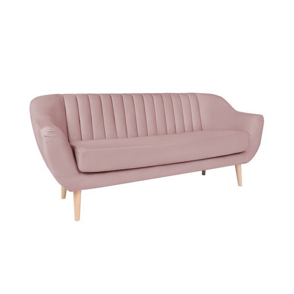 Różowa sofa 3-osobowa Micadoni Home Vincente-image-4