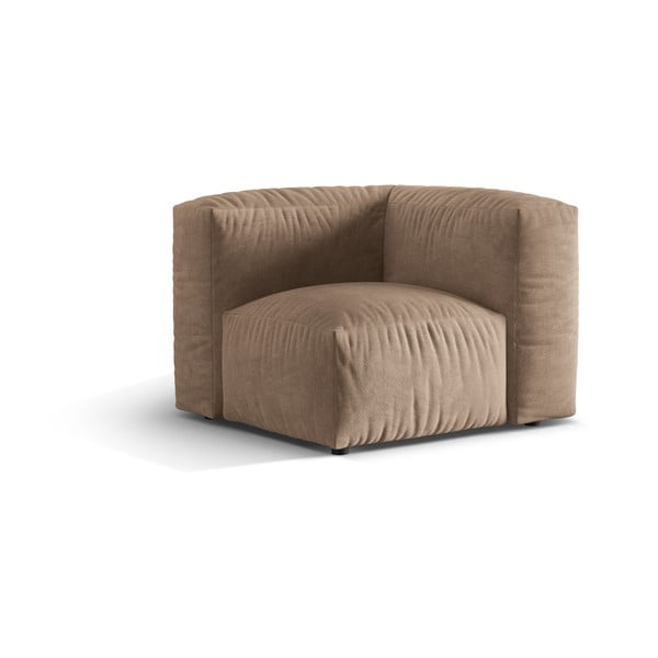 Jasnobrązowy aksamitny moduł sofy (strona zmienna) Martina – Micadoni -image-1