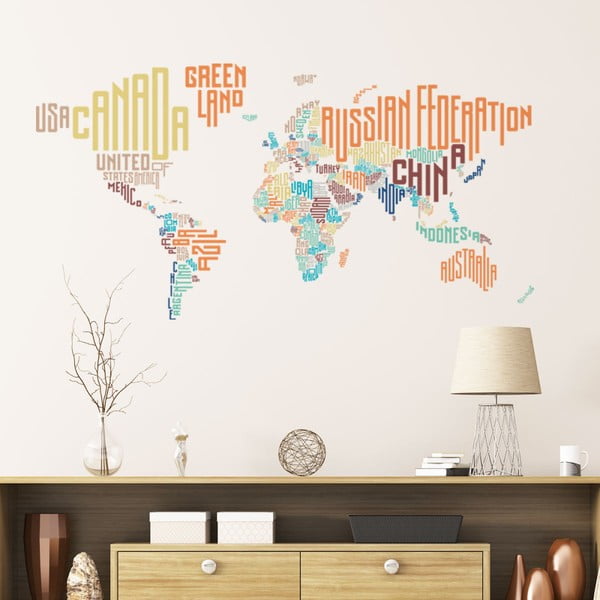 Naklejka ścienna Ambiance World Map Modern