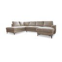 Beżowy sztruksowy rozkładany narożnik (lewostronny) Lofty Lilly – Miuform