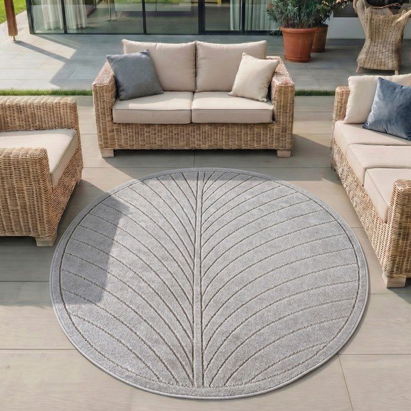 Okrągły dywan odpowiedni na zewnątrz w kolorze srebra ø 120 cm Nova 1204 – Ayyildiz Carpets-image-1