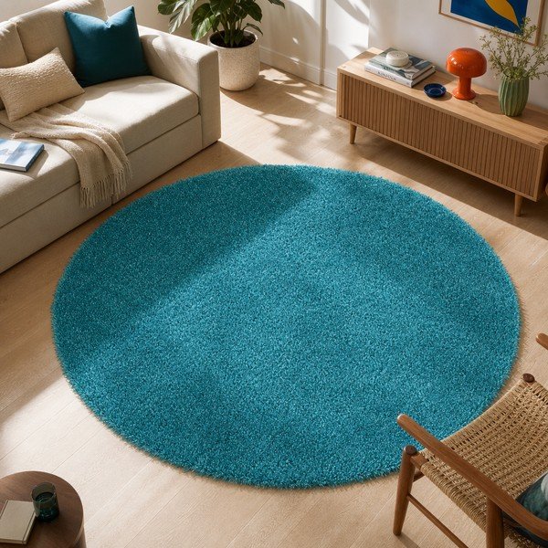Niebieski dywan Universal Aqua Liso, ø 100 cm-image-1
