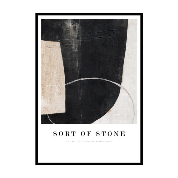 Plakat z ramą w zestawie 52x72 cm Sort Of Stone   – Malerifabrikken