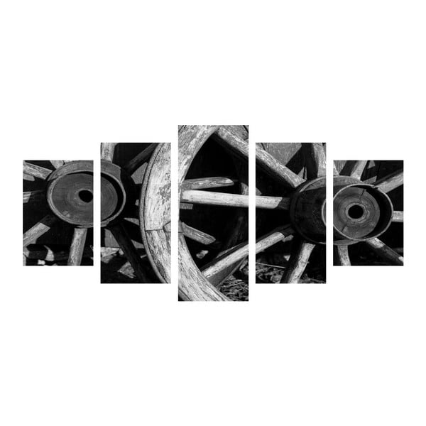 Wieloczęściowy obraz Black&White Wheels, 100x50 cm