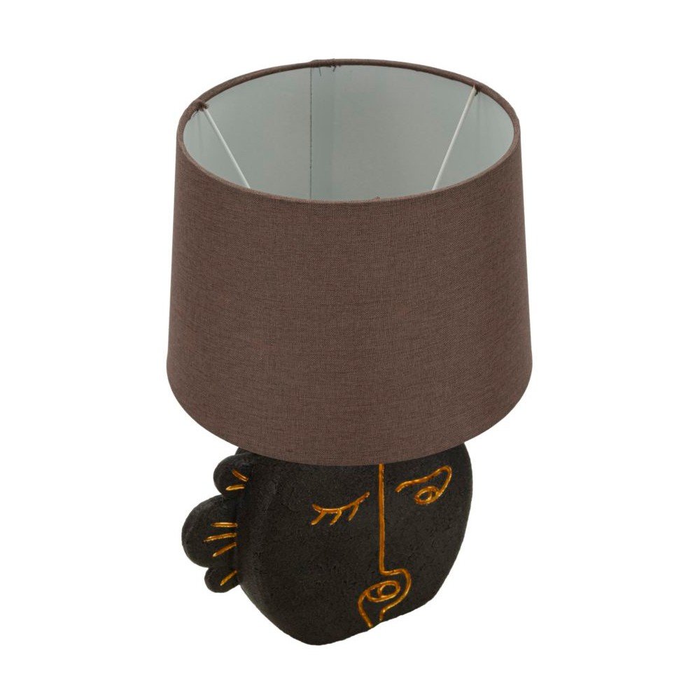 Brązowa lampa stołowa z tekstylnym kloszem (wysokość 39,5 cm) Tribal – Mauro Ferretti (zdjęcie 3)
