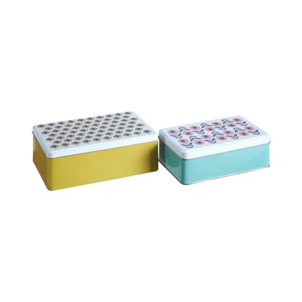 Dekoracyjne metalowe pojemniki z pokrywką zestaw 2 szt. Joni – Premier Housewares-image-1