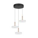 Lampa wisząca LED  w czarno-biało-złotym kolorze ze ściemniaczem i szklanym kloszem ø 35 cm Celeste – Trio