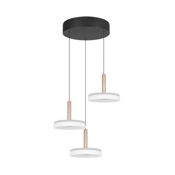 Lampa wisząca LED  w czarno-biało-złotym kolorze ze ściemniaczem i szklanym kloszem ø 35 cm Celeste – Trio