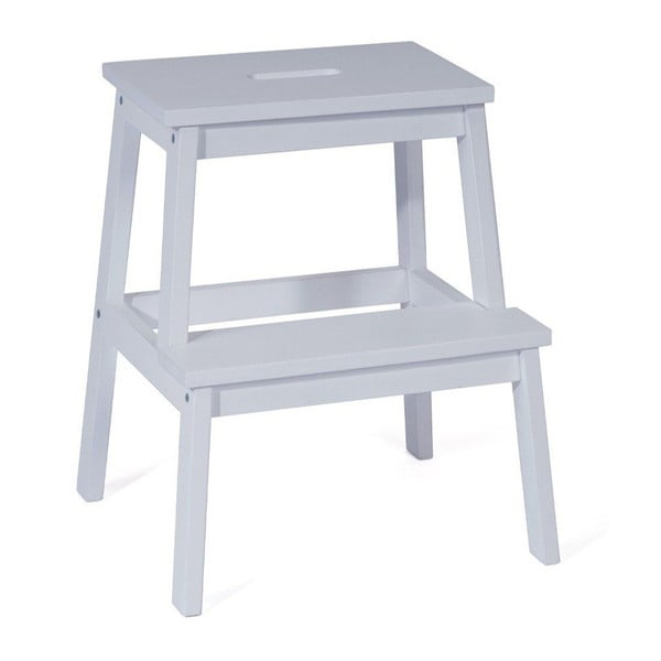 Biały stołek z drewna kauczukowego ze schodkiem Corg – Bonami Selection