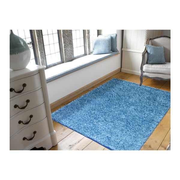 Niebieski dywan Webtappeti Shaggy, 60x180 cm