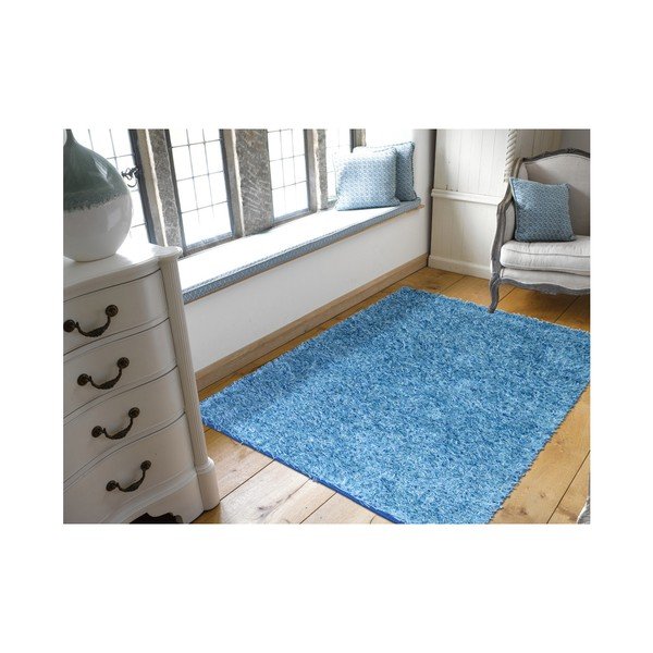 Niebieski dywan Webtappeti Shaggy, 60x100 cm