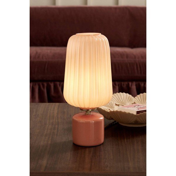 Łososiowa szklana lampa stołowa (wysokość 40 cm) Daria – Ellos Home-image-1