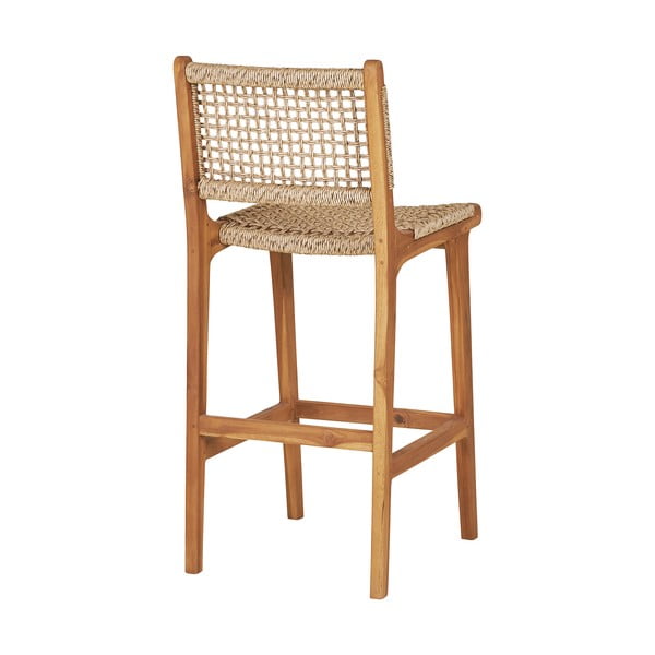 Hoker z litego drewna tekowego w naturalnym kolorze (wysokość siedziska 60 cm) Derby – House Nordic-image-2