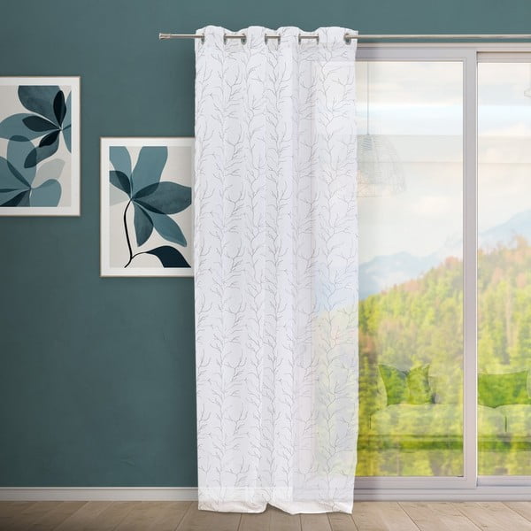 Biało-szara firanka 140x260 cm Coral – Casa Selección-image-1