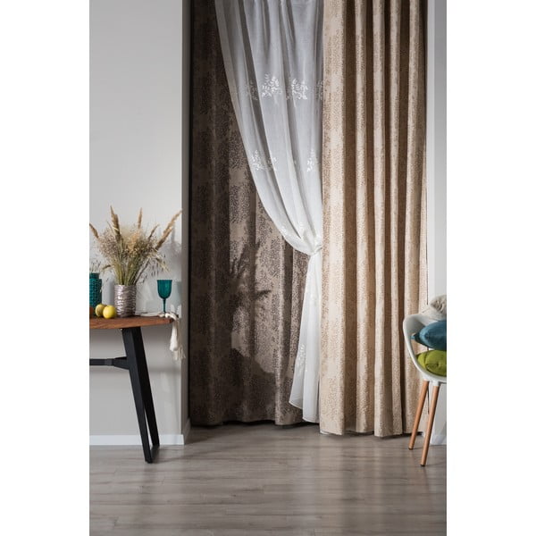 Szaro-brązowa zasłona 140x245 cm Kansai – Mendola Fabrics-image-4