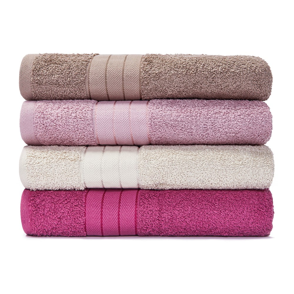 Zestaw 4 bawełnianych ręczników Bonami Selection Siena, 50x100 cm