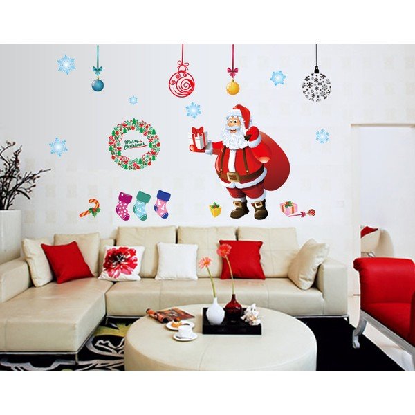 Naklejki świąteczne Ambiance Santa, Balls and Tree-image-1