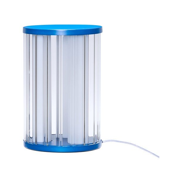 Niebieska szklana lampa stołowa LED ze ściemniaczem (wysokość 30 cm) Aru – Hübsch