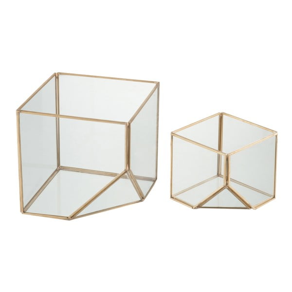 Zestaw 2 świeczników Cube, wysokość 10 i 16 cm