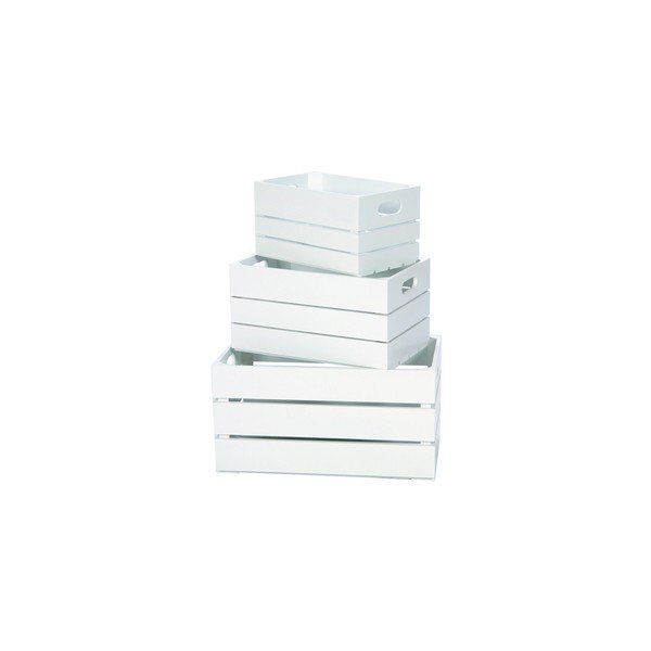 Zestaw 3 skrzynek White Rustic