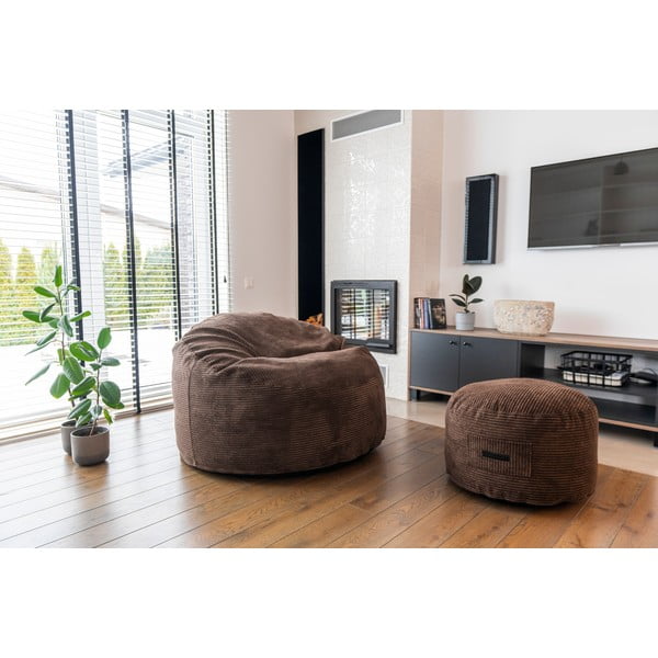 Czarny sztruksowy puf Om 60 – SLOWDOWN-image-1