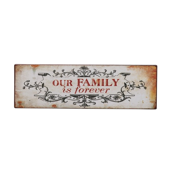 Tablica Our family is forever, 31x10 cm